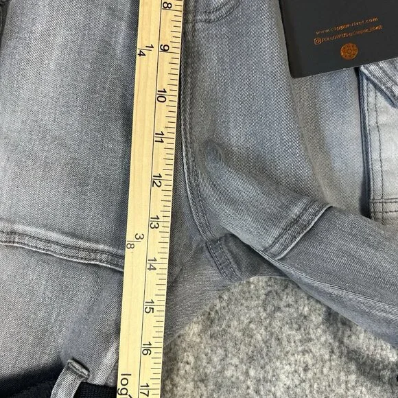 Copper Rivet Relaxed Fit Cargo Utility Pants 42x32 Gray Buckle Strap Moto Street